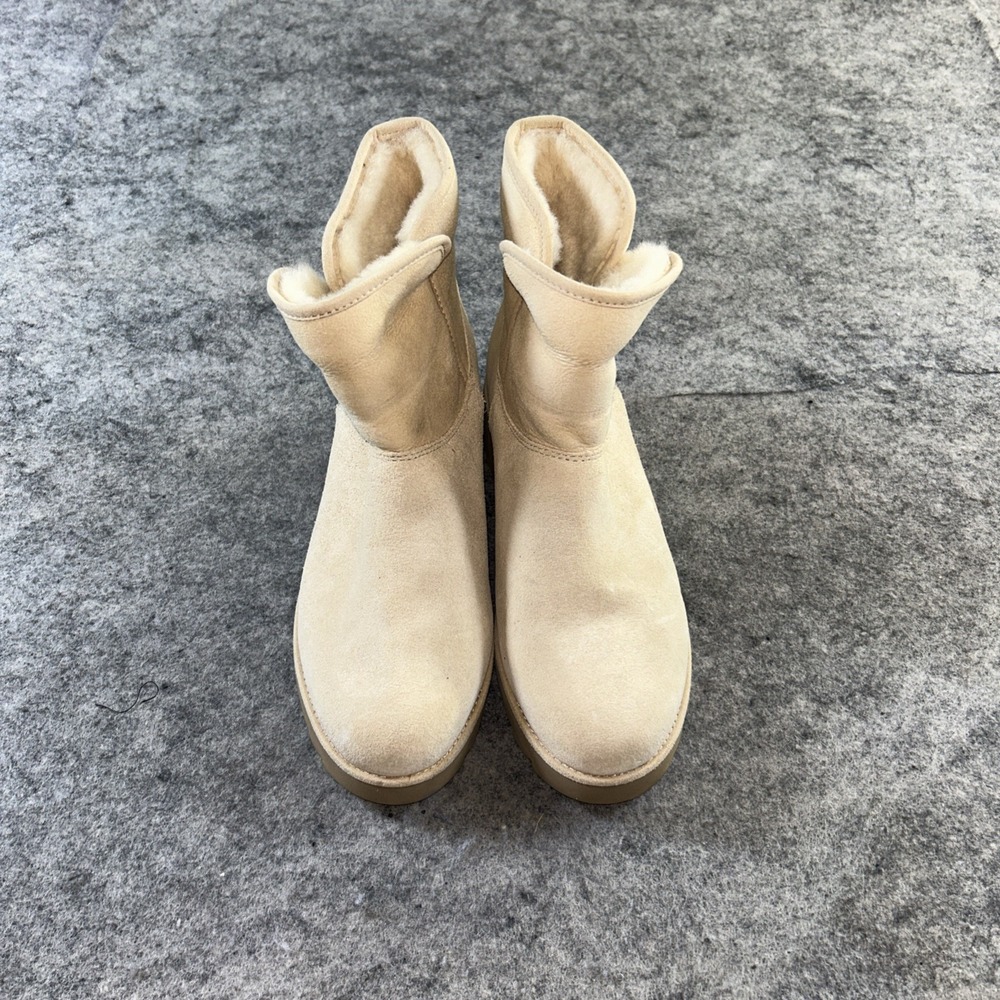 UGG Kristin Women's 8 Classic Slim Wedge Ankle Boots Cream Suede Shearling